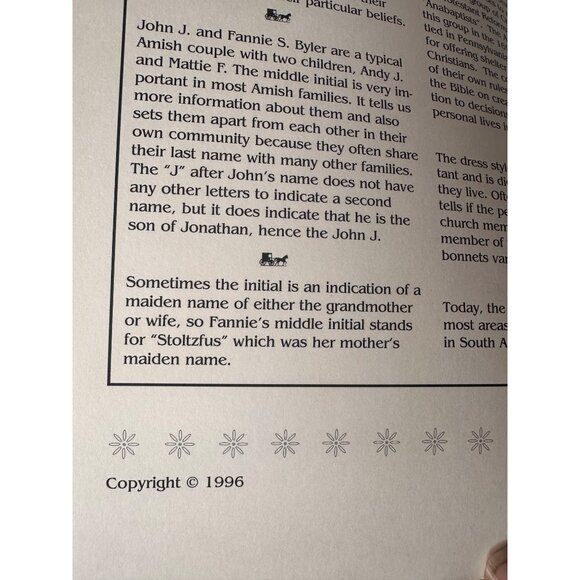 Amish Paper Dolls Book By Gail Keffer 1996 Featuring John Fannie Andy Mattie - Picture 2 of 9